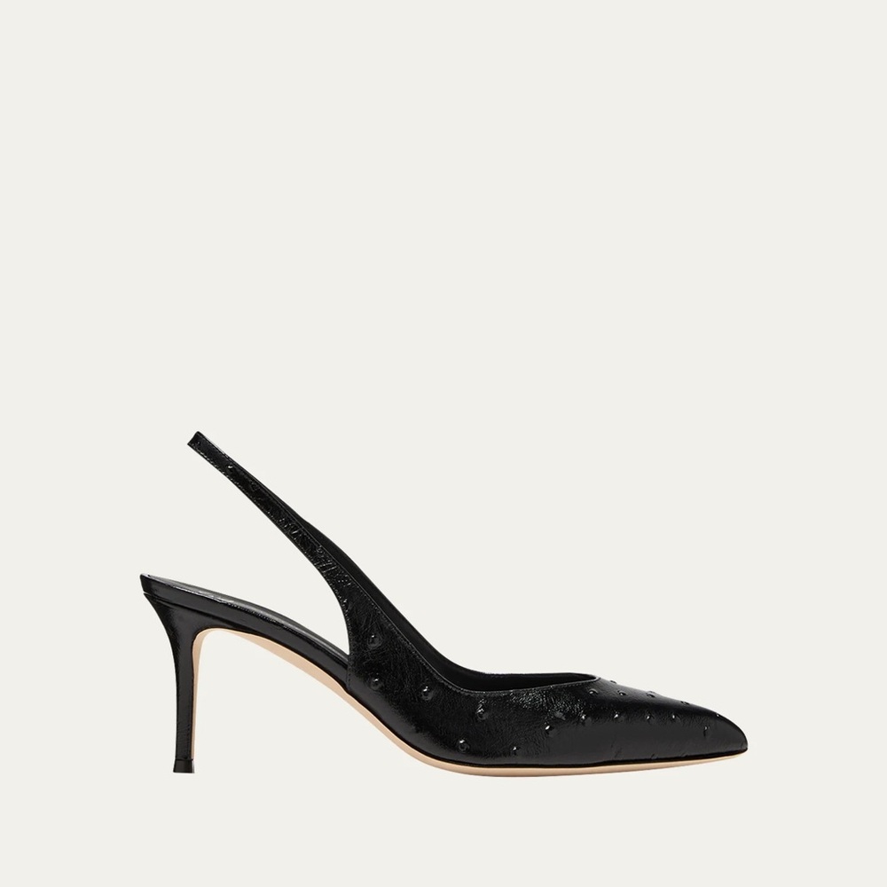 Giuseppe Zanotti Ostrich Slingbacks Nero